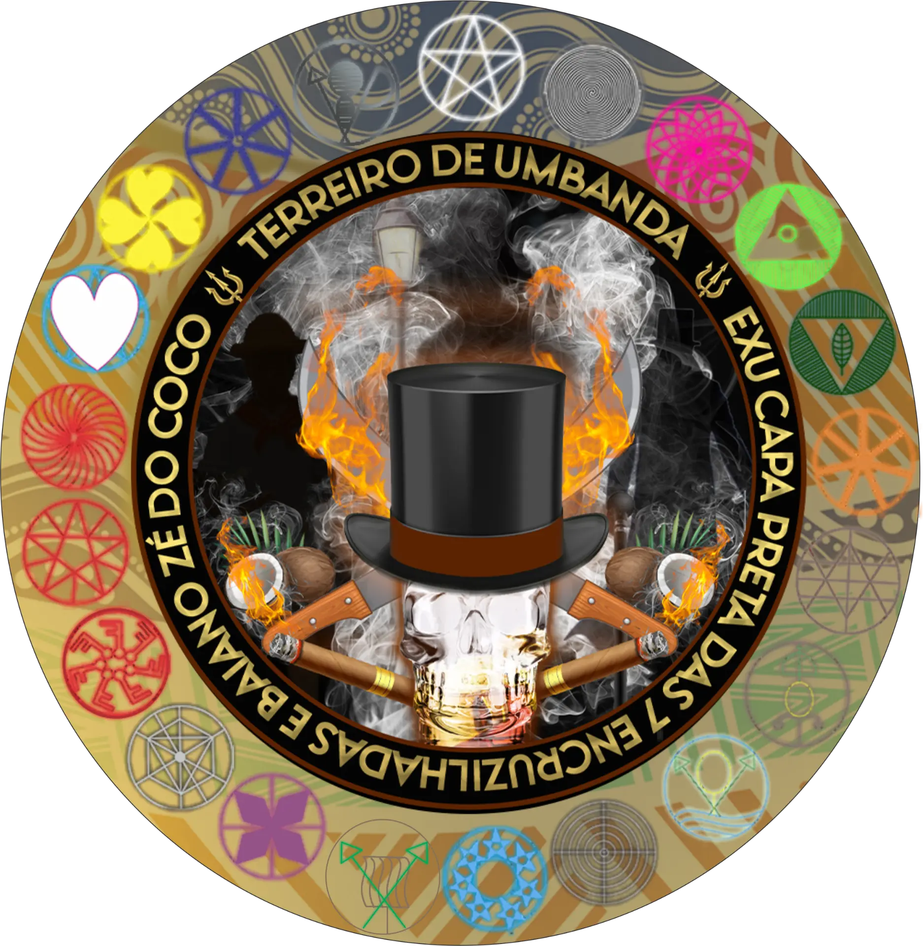 Logo do Terreiro de Umbanda Exu Capa Preta das 7 Encruzilhadas e Baiano Zé do Coco